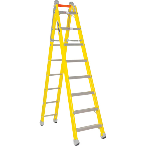 Step to Straight Ladder, 13.8', Fibreglass, 375 lbs., CSA Grade 1AA Cantin et fils