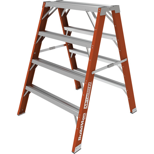 Escabeau chevalet &eacute;tabli Buildman, 4' ha x 36,25" la x 40,5" pr, Capacit&eacute; de 300 lb, Fibre de verre Cantin et fils
