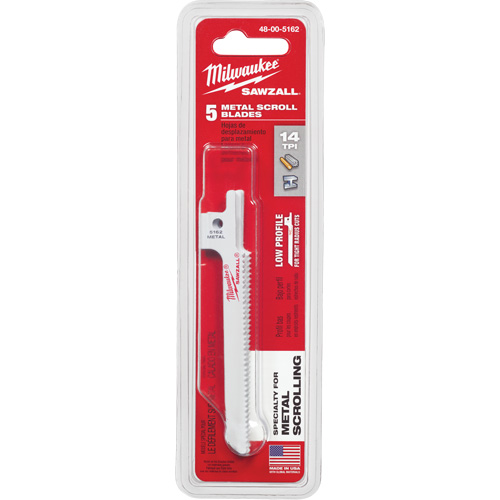 Sawzall&reg; Reciprocating Saw Blade, Bi-Metal, 14 TPI, 3-5/8" L x 5/16" W Cantin et fils