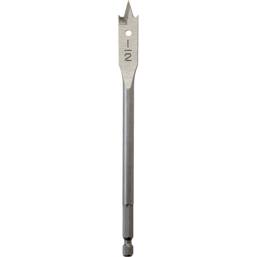 Flat Boring Bit, 1/2" Diameter, 1/4" Hex Shank, 6" Length Cantin et fils