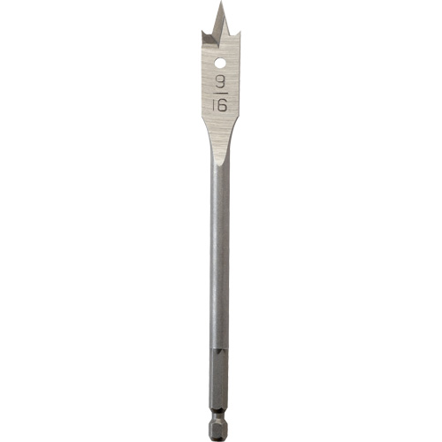 Flat Boring Bit, 9/16" Diameter, 1/4" Hex Shank, 6" Length Cantin et fils