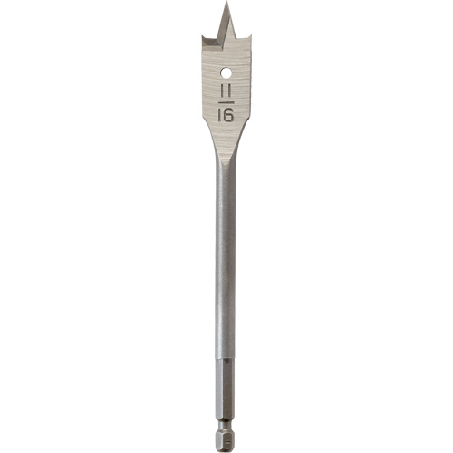 Flat Boring Bit, 11/16" Diameter, 1/4" Hex Shank, 6-1/8" Length Cantin et fils