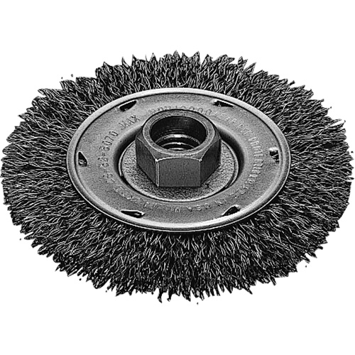Disque m&eacute;tallique &agrave; fils torsad&eacute;s, Dia. 4", Fils 0,02", Arbre 5/8"-11, Acier inoxydable Cantin et fils