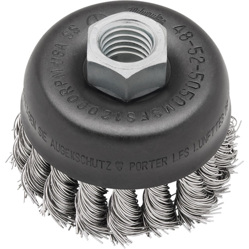 Knot Wire Cup Brush, 3" Dia. x 5/8"-11 Arbor Cantin et fils