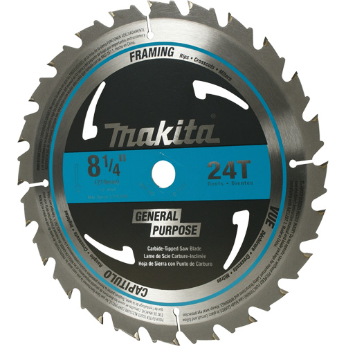 Carbide-Tipped Circular Framing Saw Blade, 8-1/4", 24 Teeth, Wood Use Cantin et fils