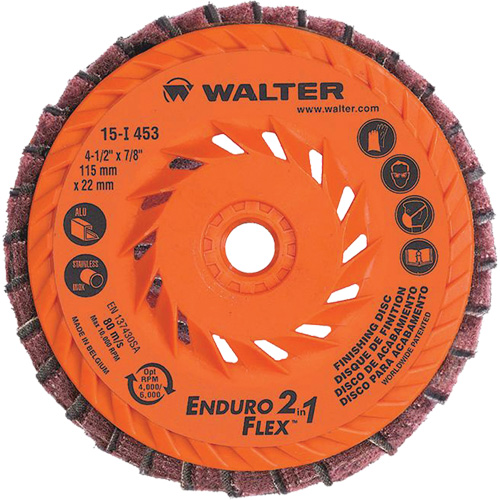 Meule &agrave; lamelles Enduro-Flex 2-in-1, 4-1/2" x 5/8"-11, Grain 80, C&eacute;ramique Cantin et fils
