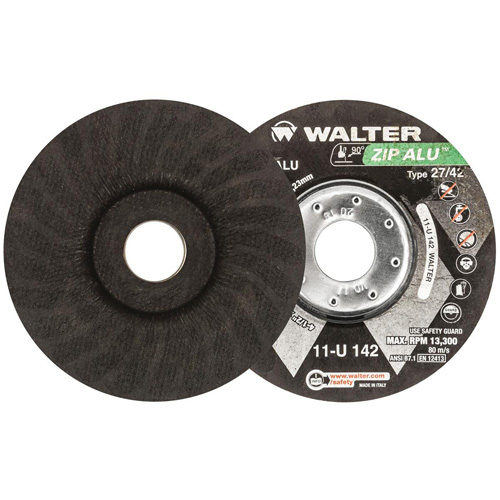 Meule &agrave; tronçonner Zip Alu, 4-1/2" x 3/64", Arbre de 7/8", Type 27, Oxyde d'aluminium, 13 300 Tr/min Cantin et fils