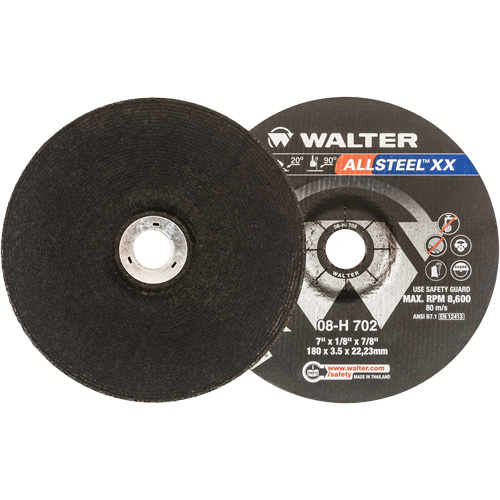 Meules &agrave; moyeu d&eacute;port&eacute; ALLSTEEL XX, 7" x 1/8", Arbre 7/8", Type 27 Cantin et fils