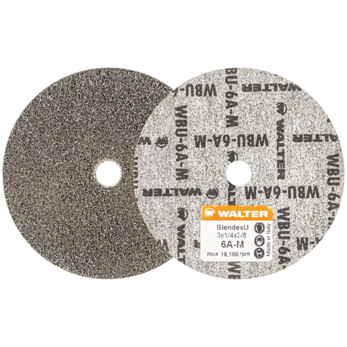 Disque de finition Blendex U, 3" dia., Grain 6AM, Carbure de silicium Cantin et fils