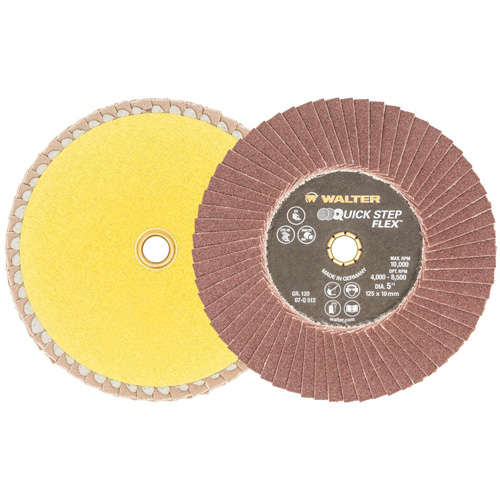 QUICK-STEP FLEX Flap Disc, 5" x Type 29, 120 Grit, Aluminum Oxide Cantin et fils