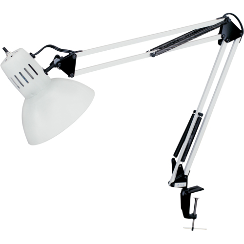 Lampes de bureau &agrave; pince - Bras flexible, 100 W, Incandescente, Pinces serre-joints, Col 36", Blanc Cantin et fils