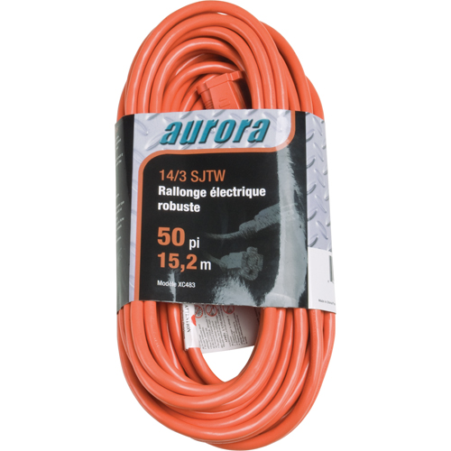 Cordon rallonge en vinyle, Ext&eacute;rieur, SJTW, AWG 14/3, 15 A, 50' Cantin et fils