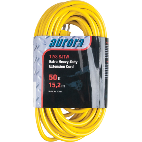 Vinyl Extension Cord, Outdoor, SJTW, 12/3 AWG, 15 A, 50' Cantin et fils