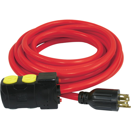 Rallonge pour g&eacute;n&eacute;ratrice avec remises en circuit, SJTW, AWG 10, 20 A, 4 prise(s), 25' Cantin et fils