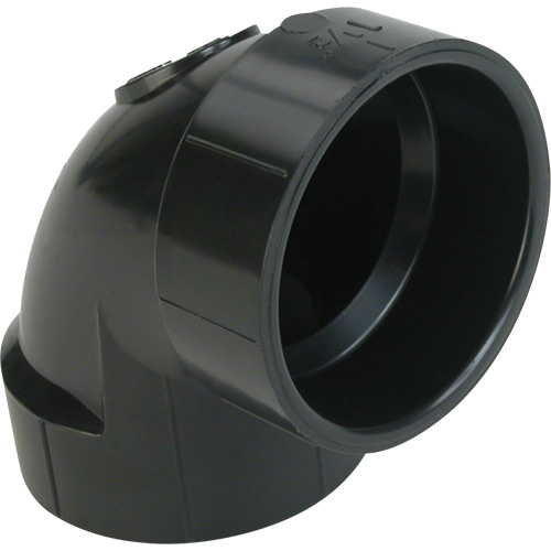 Long Radius 90° Elbow Fitting, Hub x Hub, Plastic, 1-1/2" Cantin et fils