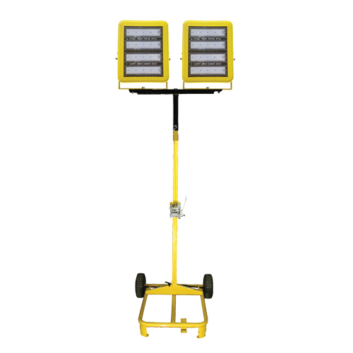 Chariot d'&eacute;clairage &agrave; deux t&ecirc;tes avec treuil, DEL, 400 W, 60 000 lumens, Boîtier en Aluminium Cantin et fils