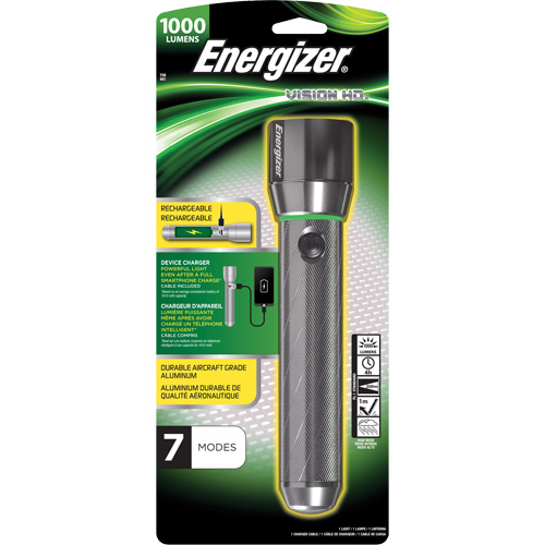 Vision HD Focus Flashlight, LED, 1000 Lumens, Rechargeable Batteries Cantin et fils