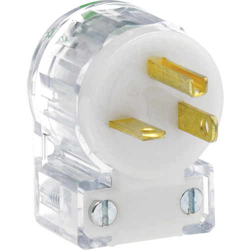 Angled Hospital Grade Extension Plug, Nylon, 20 Amps, 125 V Cantin et fils