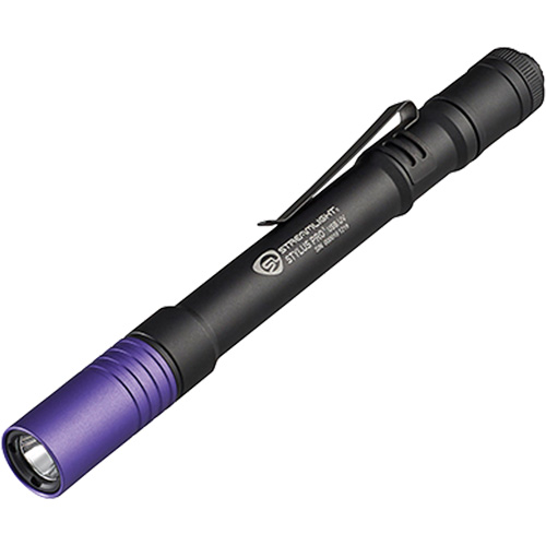 Lampe stylo UV avec port de recharge micro USB Stylus Pro, DEL, Corps en Aluminium, piles Rechargeable, Compris Cantin et fils