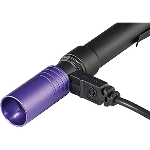 Lampe stylo UV avec port de recharge micro USB Stylus Pro, DEL, Corps en Aluminium, piles Rechargeable, Compris Cantin et fils