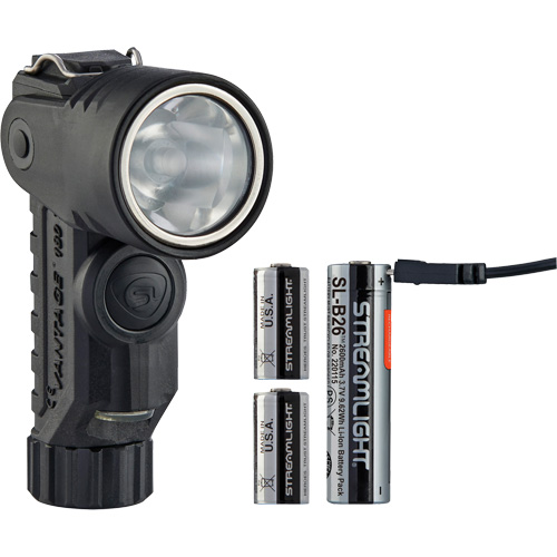 Lame de poche &agrave; alimentation multiple &agrave; angle droit pour casque Vantage 180 X, DEL, Piles Rechargeable/CR123A, Polym&egrave;re de nylon Cantin et fils
