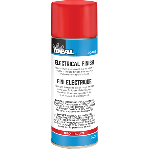 Quick-Dry Enamel Electrical Finish Paint, Aerosol Can, Red Cantin et fils