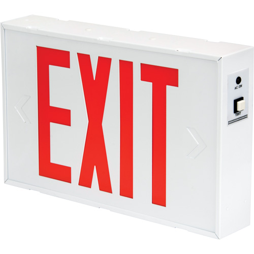 Enseigne de sortie, DEL, &agrave; piles/&agrave; raccordement fixe, 12-1/5" lo x 7-1/2" la, Anglais Cantin et fils