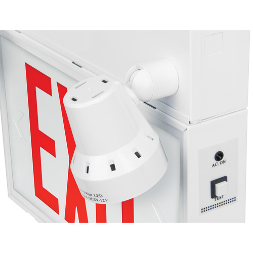 Enseigne de sortie avec &eacute;clairage de s&eacute;curit&eacute;, DEL, &agrave; piles/&agrave; raccordement fixe, 12-1/10" lo x 11" la, Anglais Cantin et fils