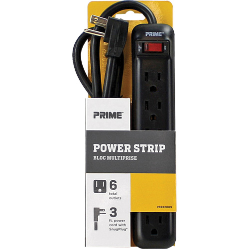 Bloc multiprise, 6 Prise(s), 3', 15 A, 1875 W, 125 V Cantin et fils