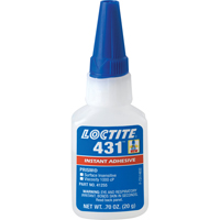 431 Surface Insensitive Instant Adhesive, Clear, Bottle, 20 g Cantin et fils