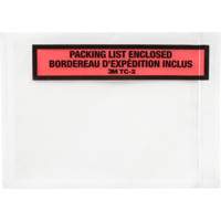 Pochette pour bordereau d'exp&eacute;dition, 5-1/2" lo x 4-1/2" la, Style Insertion par extr&eacute;mit&eacute; Cantin et fils