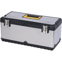 JPSTB-22 Stainless Steel Hand Tool Box, 11" D x 22-1/2" W x 10-3/4" H, Black/Grey Cantin et fils