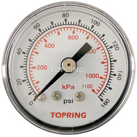 Pressure Gauge, 1-1/2" , 0 - 160 psi, Back Mount, Analogue Cantin et fils