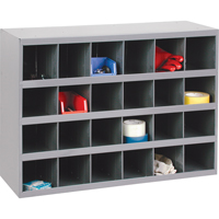 Steel Storage Bin Cabinet, 33-3/4" W x 12" D x 23-7/8" H, Grey Cantin et fils