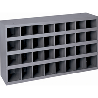 Steel Storage Bin Cabinet, 33-3/4" W x 12" D x 19-1/4" H, Grey Cantin et fils