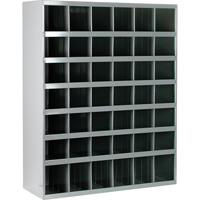 Steel Storage Bin Cabinet, 33-3/4" W x 12" D x 42" H, Grey Cantin et fils