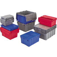 Contenants de distribution Flipak en plastique poly&eacute;thyl&egrave;ne (PE), 11,8" x 9,8" x 7,7", Gris Cantin et fils