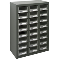 KPC-400 Parts Cabinet, Galvanized Steel, 24 Drawers, 17-3/10" x 8-7/10" x 25-3/5", Grey Cantin et fils