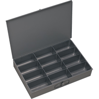 Boîtes &agrave; fond courb&eacute;, Acier, 12 compartiments, 18" la x 12" p, 3" h, Gris Cantin et fils
