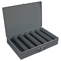 Compartment Steel Scoop Boxes , 18.34" W x 12.16" D x 3.16" H, 6 Vertical Compartments Cantin et fils