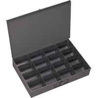 Boîtes &agrave; fond courb&eacute;, Acier, 16 compartiments, 13-3/8" la x 9-1/4" p, 2" h, Gris Cantin et fils