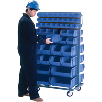 Support mobile deux c&ocirc;t&eacute;s pour bacs, &agrave; deux c&ocirc;t&eacute;s, 96 bacs, 36" la x 24" p x 63" h Cantin et fils