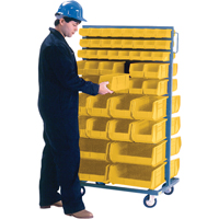 Support mobile deux c&ocirc;t&eacute;s pour bacs, &agrave; deux c&ocirc;t&eacute;s, 96 bacs, 36" la x 24" p x 63" h Cantin et fils