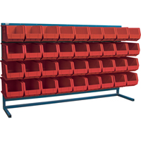 Rayonnage &agrave; persienne avec bacs, 36 bacs, 72" la x 15" p x 40" h Cantin et fils