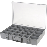 Compartment Case, Plastic, 24 Slots, 18-1/2" W x 13" D x 3" H, Grey Cantin et fils