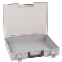 Compartment Case, Plastic, 15-1/2" W x 11-3/4" D x 2-1/2" H, Grey Cantin et fils