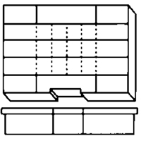 Compartment Case, Plastic, 15-1/2" W x 11-3/4" D x 2-1/2" H, Grey Cantin et fils