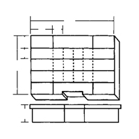 Compartment Case, Plastic, 24 Slots, 15-1/2" W x 11-3/4" D x 2-1/2" H, Grey Cantin et fils