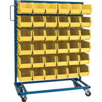 Single-Sided Mobile Bin Rack, Single-sided, 36 bins, 36" W x 16" D x 46-1/2" H Cantin et fils