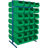 Double-Sided Stationary Bin Rack, 61" W x 56" D x 24" H, 56 Bins Cantin et fils